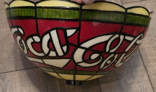 Vintage 12" Coca-Cola Tiffany Style Plastic Stained Glass Lamp Shade