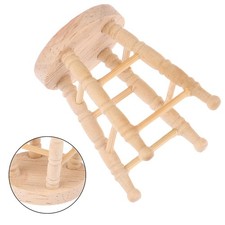 1/12 Dollhouse Miniature Wooden Stool Simulation Chair Furniture Toy Deco C.SM