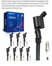 8X Ignition Coil Pack and Iridium Spark Plug For Ford F-150 4.6/5.4L DG508 SP479