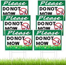 6 Pcs Please Do Not Mow Sign with Metal H Stake 12 x 9 Inches No Mow May Yard Fl