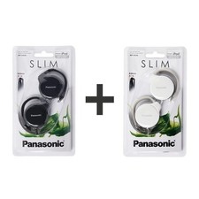 2pcs Panasonic RP-HS46 Earhook Headphones - 1 Black & 1 White Original Pack