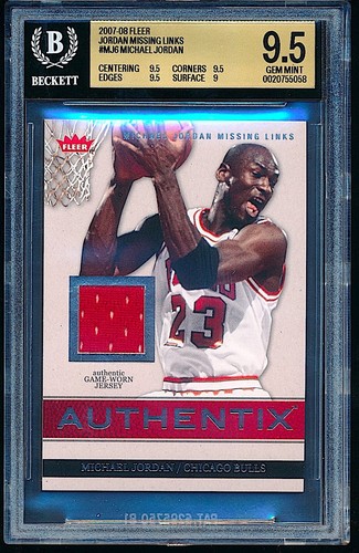 2007-08 Fleer Missing Links Jersey Michael Jordan #MJ6 BGS 9.5 GEM MINT