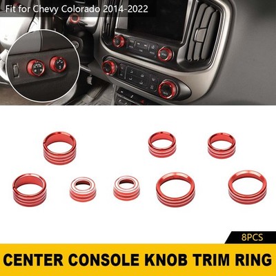 8xRed Center Console AC Switch Cover Accessories For Chevy Colorado/Canyon 2014+