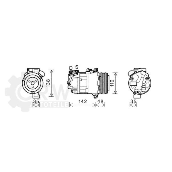 AVA Quality Cooling Kompressor Klimaanlage FüR BMW 3Er Touring BWAK390-image