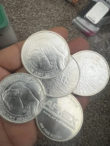 Roll of  10 1 oz Silver Bullion coins