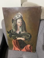 Leonor Fini (Handmade) Signed Oil Painting on Canvas 16x24 in Surrealism ..