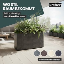 Kreher® XXL Pflanzkasten hoch 93L - doppelwandig & rollbar - 98 x 38,5 x 62 cm