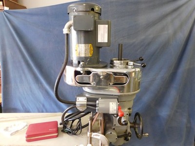 Bridgeport Mill, Rebuilt J-Head with Single Phase Conversion, Brand New Motor