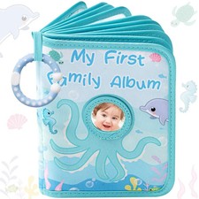 My First Photo Album for Baby Soft Toddlers Family Photo Book with Safe Mirro...