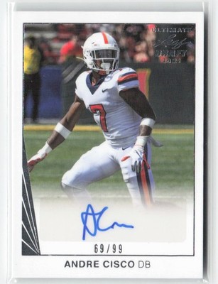 Andre Cisco 2021 Leaf Ultimate Draft 1990 Silver Auto #/99 #BA-AC1 Syracuse