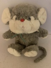 Vintage Allders Little Squeeks Mouse Soft Plush Toy 9” Squeaky Ear