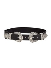 Women's Cowgirl Western Belts Double Bucket suit waist size:25.6"-33.5" Black