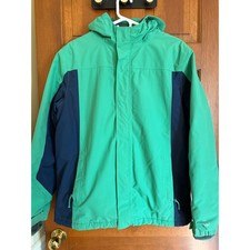 Lands' End Kids Squall Waterproof Jacket Winter Coat Youth XL 18-20 Blue/Green