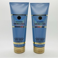 Set of 2 Bath  Body Works SALTED SHORELINES Ultimate Hydration Body Cream 8 oz