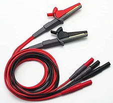 TL200 LCR Meter Tester 4 Four Wire Silicone Test Leads Lead Terminal Red 