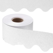 Glitter Bulletin Board Border, 65.6 Feet Poster Chalkboard Cork, Silver Tone