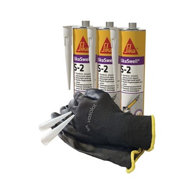 Sika Swell S-2 Dichtmasse wasserdicht, 3x 300ml Oxydrot mit 5 Düsenspitzen