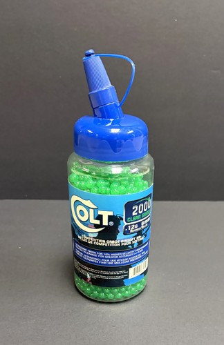 Colt Airsoft BBs Clear Green 0.12g 6mm Airsoft Competition BBs -partially Used