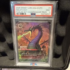 2025 Lorcana Maleficent Monstrous Dragon Fabled Championship Prize PSA 9 FOIL
