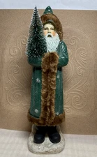NEW Boston International Christmas RESIN MANTLE HOME DECOR Santa OLD WORLD 14"