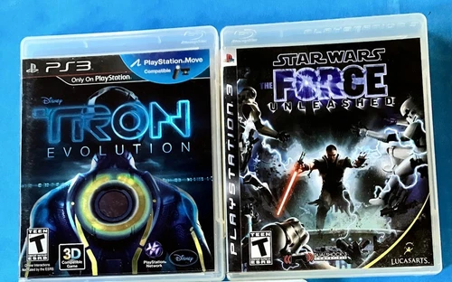 PS3 Game Lot - Tron Evolution + Star Wars Force Unleashed - Ships Free