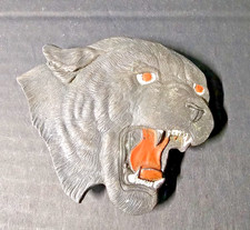 Vintage 1977 Bergamot Brass Works Cougar Mountain Lion Belt Buckle Made in USA