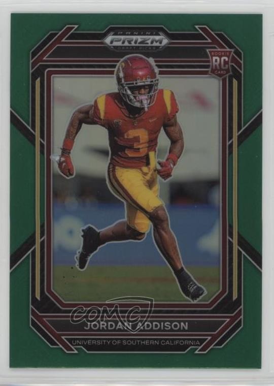 2023 Panini Prizm Draft Picks Green Prizm Jordan Addison #136 Rookie RC wd7