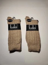 ☆ 2 PAIR ☆ b.ella Anna Khaki Wool Angora Cashmere Blend Socks 