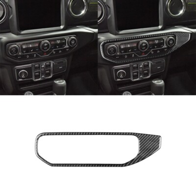 Real Carbon Fiber Air Condition Switch Cover For Jeep Wrangler JL Gladiator JT