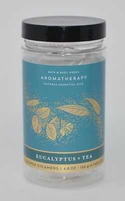 1 NEW BATH & BODY WORKS AROMATHERAPY EUCALYPTUS TEA SHOWER STEAMERS 6 ...