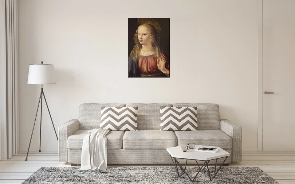 Leonardo da Vinci Annunciation to Maria Wall Art Poster OR Canvas Size A4-A1 - Image 3 of 3