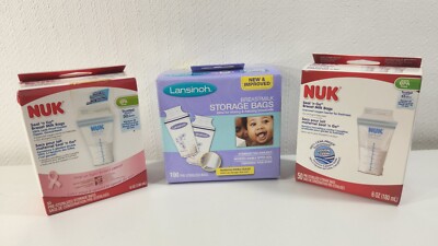 Breastmilk Storage Bags Lot Nuk And Lansinoh 150 Bags Total All Sealed
