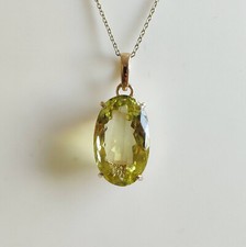 Yellow Lemon Topaz Pendant November Birthstone Oval Shape Gemstone Gift For Her