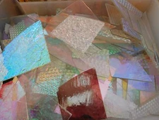 CBS Dichroic Glass Scrap: 1 Pound Jewelers Pack. 96COE on Clear