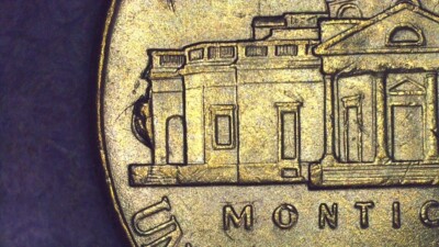 2019 P Jefferson Nickel with a Major ''Bees Nest'' Die Chip Error (B1203)