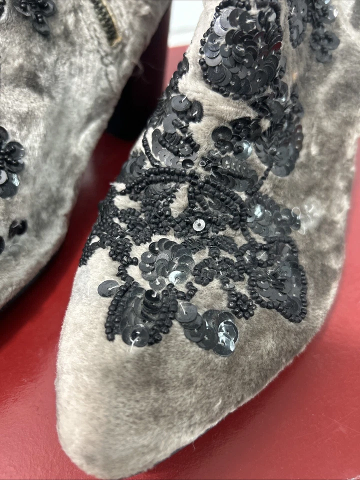 Bota Free People Med Alta Cremallera Mujer 7.5 (38 EU) Lentejuelas Cuentas BOHO Festival Foto 2 de 4