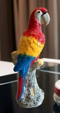 Keramik Papagei Skulptur Vogel Figur Kakadu Tierfigur Statue Landhaus Dekofigur 