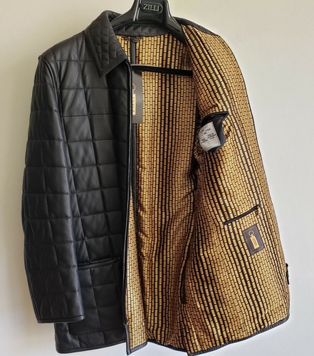 $8,000 ZILLI 100% deerskin leather jacket Black Zip Size 48 Small/Medium - Picture 3 of 5