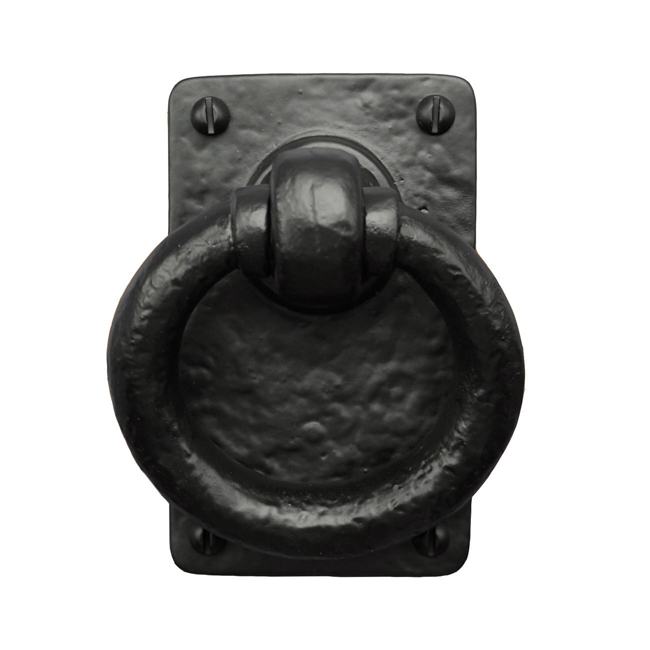 Iron Valley 4.5-Inch Solid Cast Iron Ring Pull Door and Gate Handle