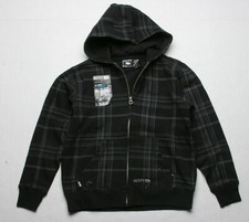 Set of 2 RUSTY Boys Fleece Hoody Size L Plaid Black  Sonar Charcoal