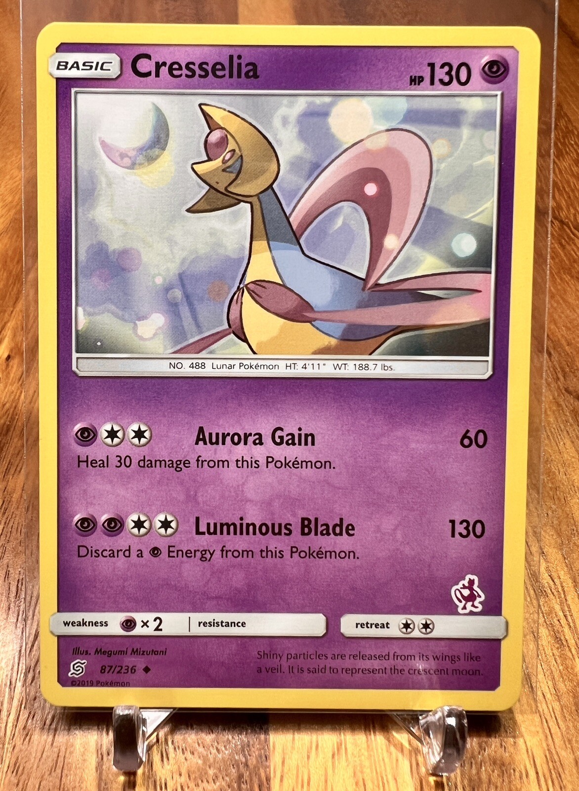 Cresselia 87/236 Unified Minds Mewtwo Stamped Pokemon Card NM FREE SHIP