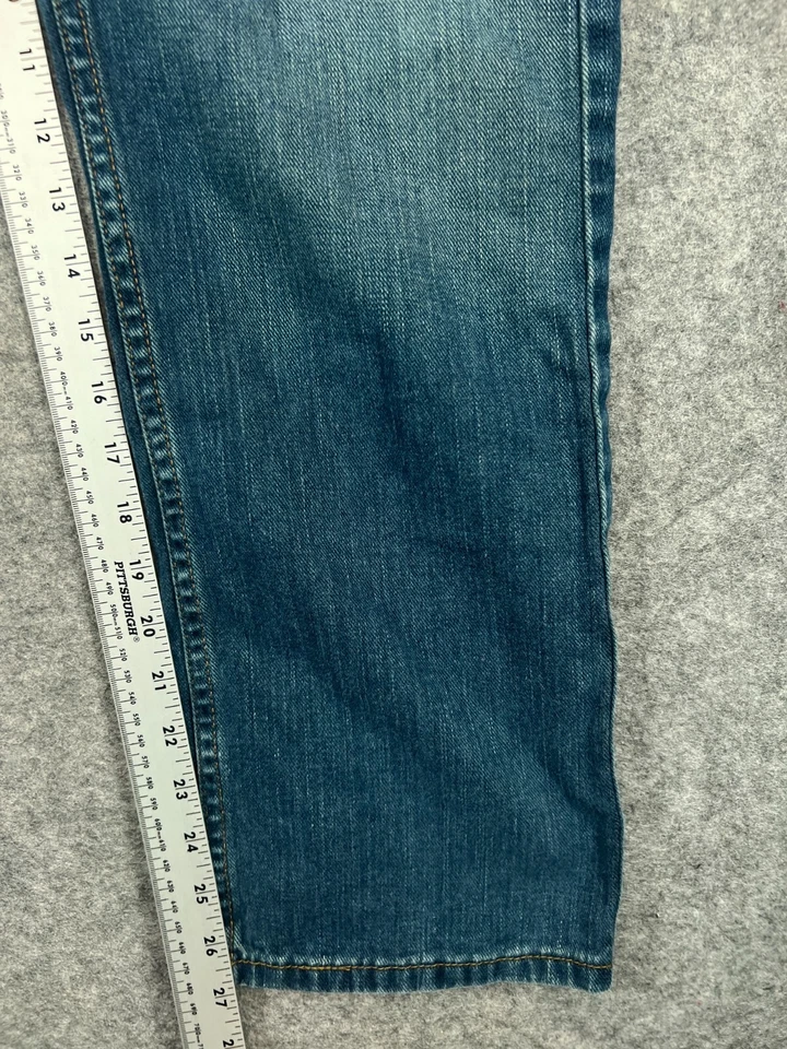 Тонкие прямые мужские джинсы Signature от Levi Strauss для подростков 31 цвет синий с завышенной талией  - Изображение 4 из 4