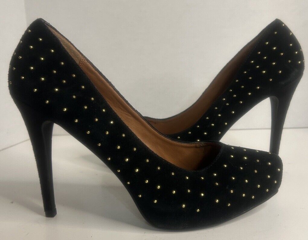 Colin Stuart Women’s Heels. Size 10. Black With Gold Studs Leather Upper