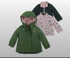 Girls 4 in 1 jacket size 8 Osh Kosh b'gosh Jacket system with hood pink / green