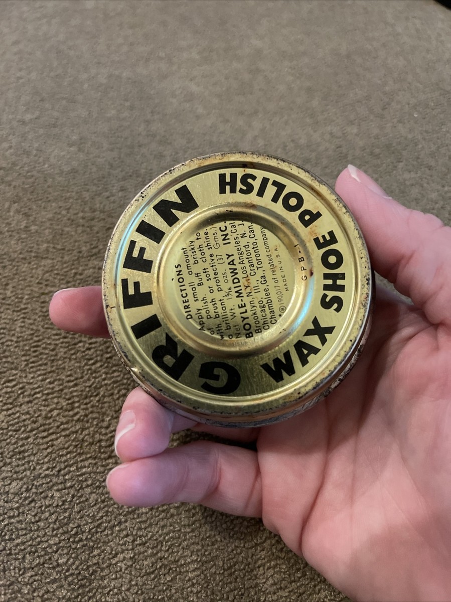 Vintage GRIFFIN Wax Shoe Polish ABC Brown Tin Can (JL) | eBay