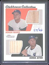 2015 Topps Heritage Clubhouse Collection Dual Relic #CCR-MJ Derek Jeter Maris
