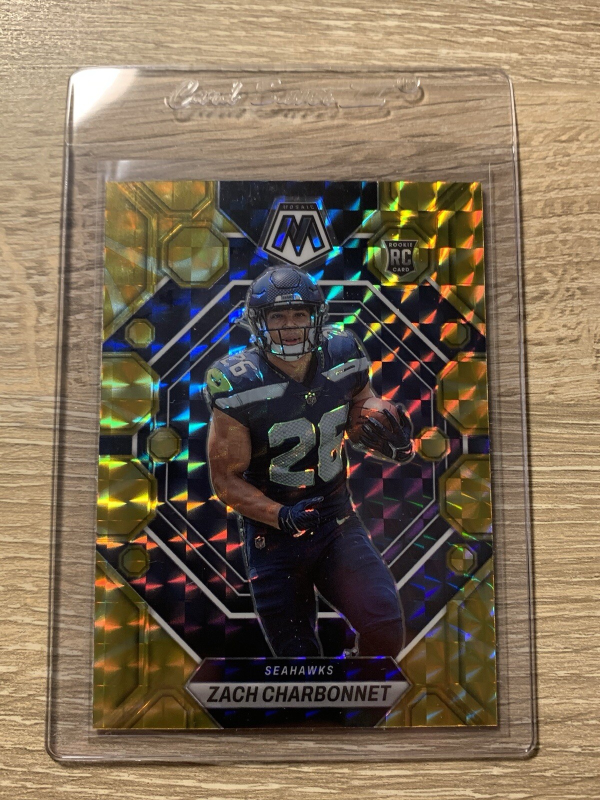 2023 Panini Mosaic #379 Reactive Yellow Mosaic Zach Charbonnet Seattle Rookie