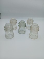 Lot of 5 Hemingray No.9 Clear Glass Insulators -Made in the USA