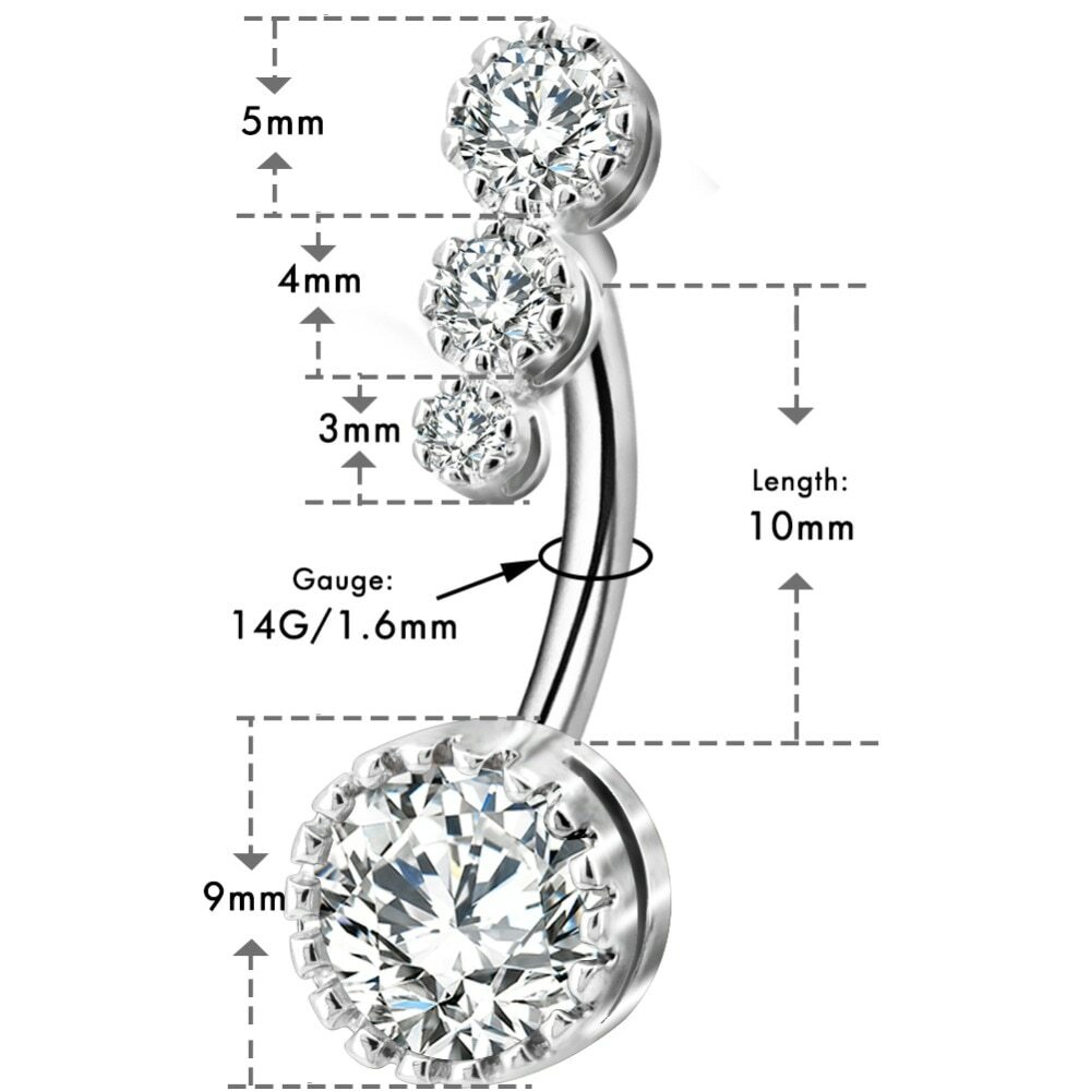 1Pc Rhinestone Crystal Navel Belly Button Ring Piercing Body Jewelry eBay