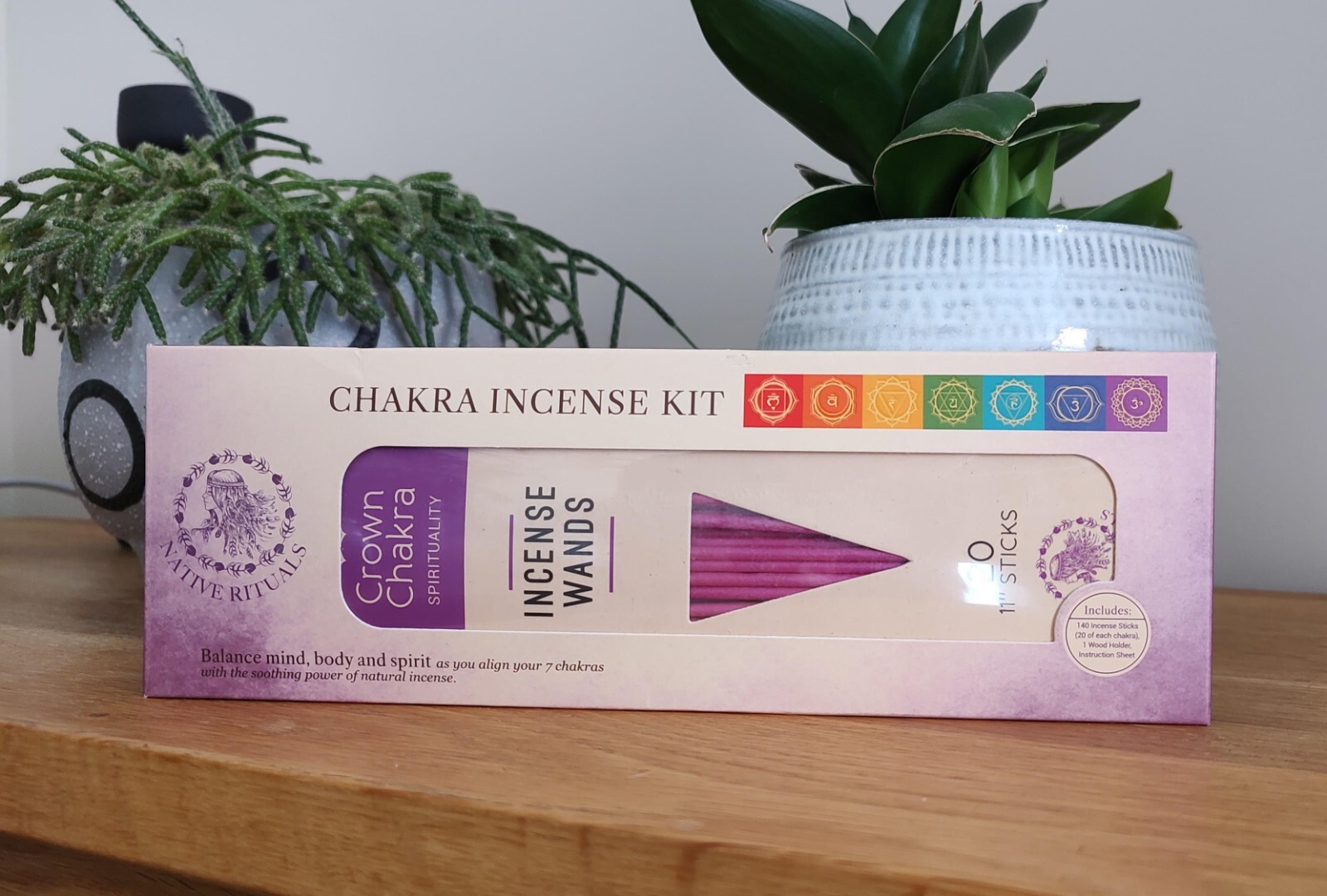 Native Rituals Chakra Incense Kit  140 incense Sticks with holder - Original